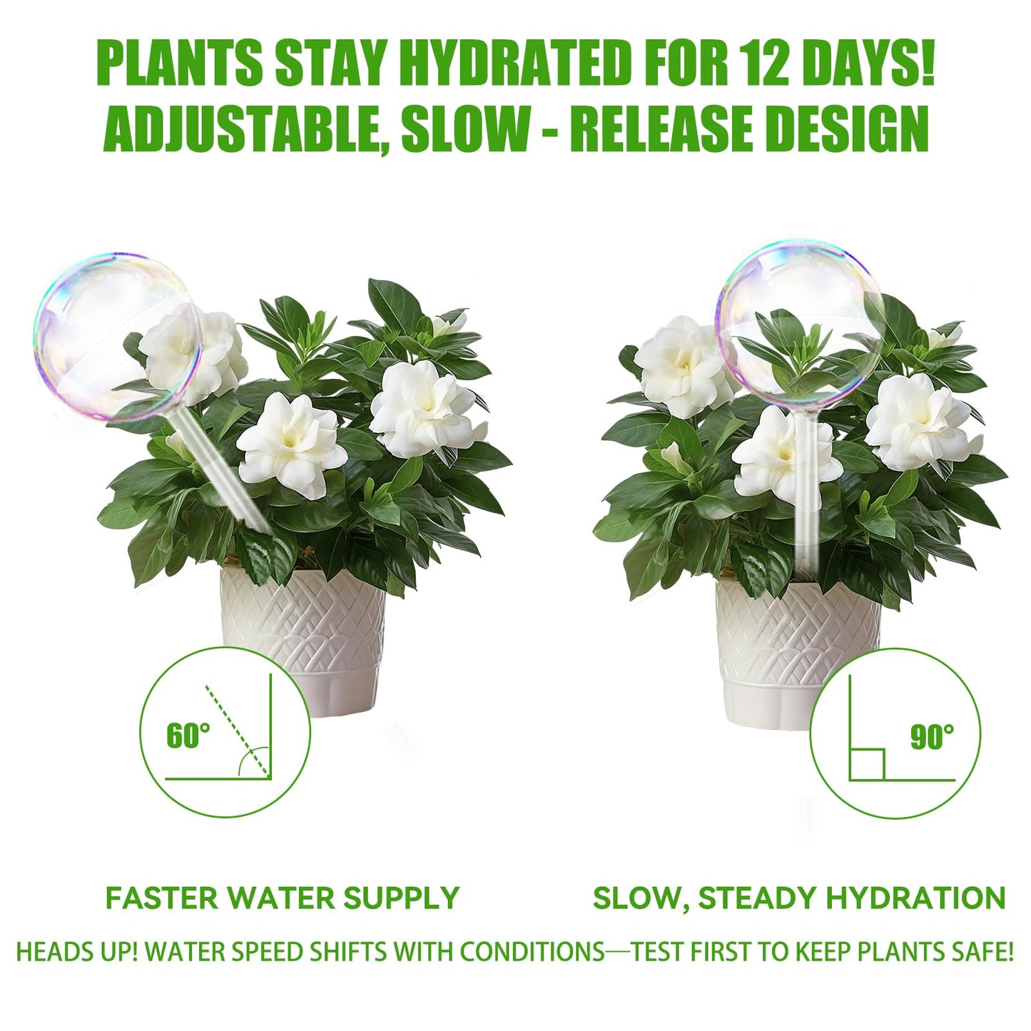 SOURACE 4PC Iridescent Self Watering Globes, Large Glass Rainbow Plant Watering Globes, Self Watering Planter Insert for Indoor and Outdoor, Plant Watering Blubs, Automatic Plant Waterer