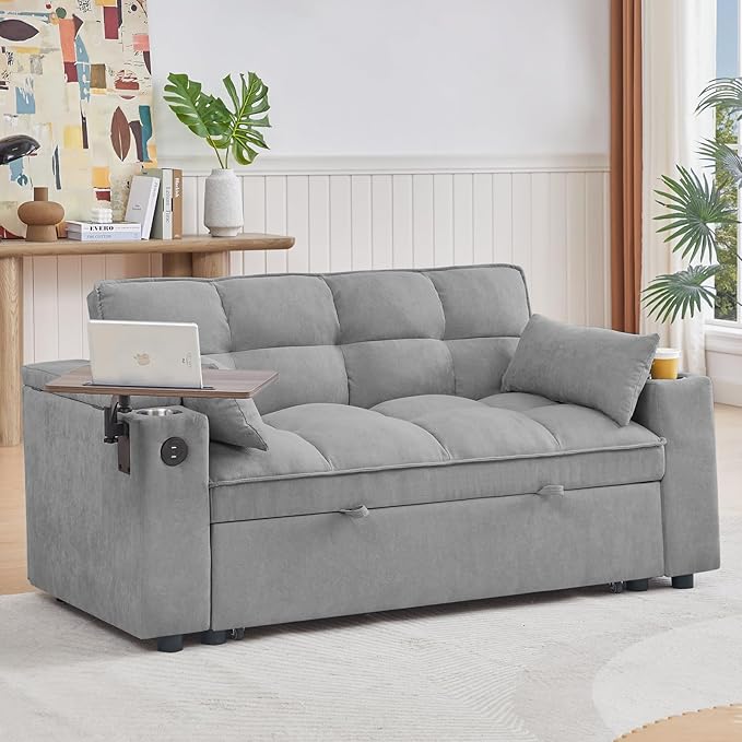 Auvsoce 65'' Convertible Sleeper Sofa Bed
