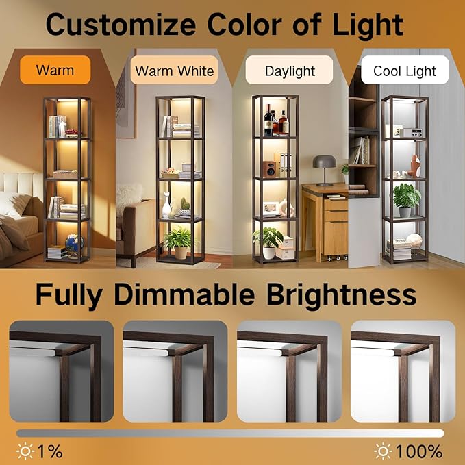 OUTON 67" Glass Display Shelf