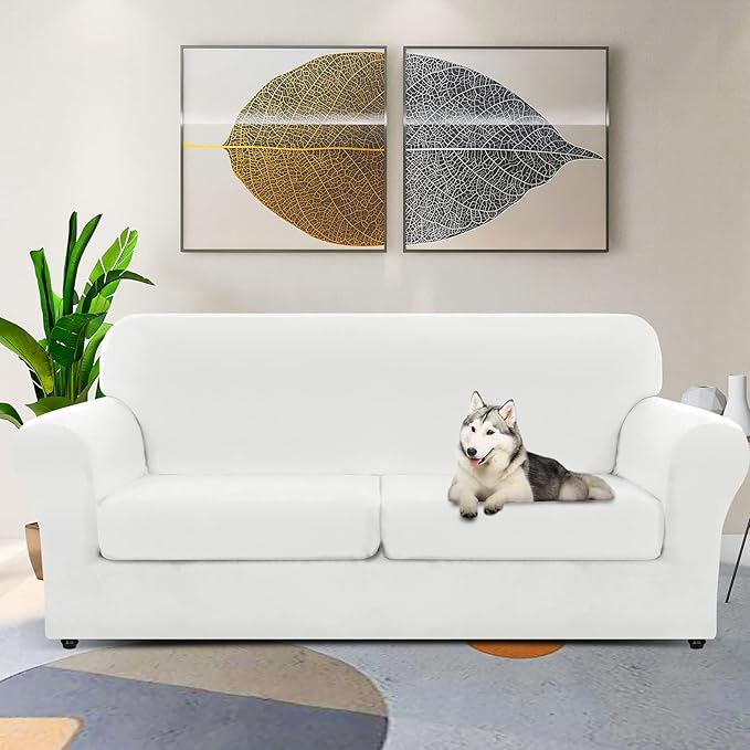ZNSAYOTX Oversized Velvet 3 Piece Couch Cover