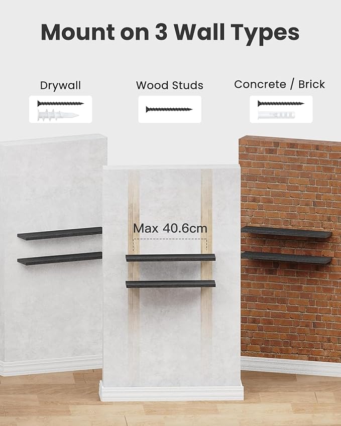 AMADA HOMEFURNISHING Floating Shelves Wall Mounted, 24 x 7 Inch Wall Shelves
