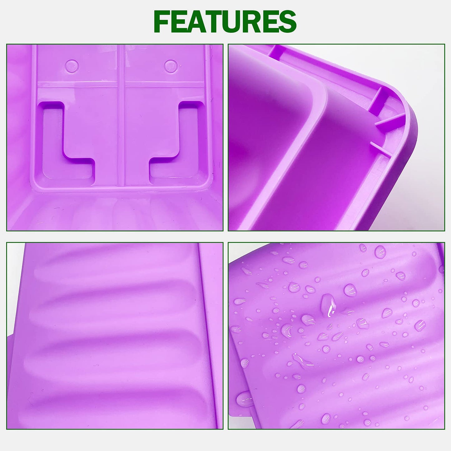 PURPLE STAR 1N 4 Packs 17 Inch Rectangular Window Flower Box Planter with Tray for Balcony, Windowsill, Garden