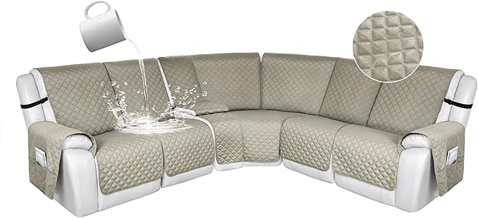 HDCAXKJ 100% Waterproof Reclining Sectional Couch Covers L Shape Recliner Sofa