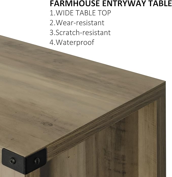 Mufico Sofa Table Console Table, Coffee Bar Cabinet, 31.5 L x 13.8 D x 34.65 H