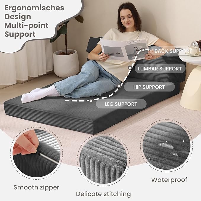 JUIKURY Folding Sofa Bed, Convertible Sleeper Chair