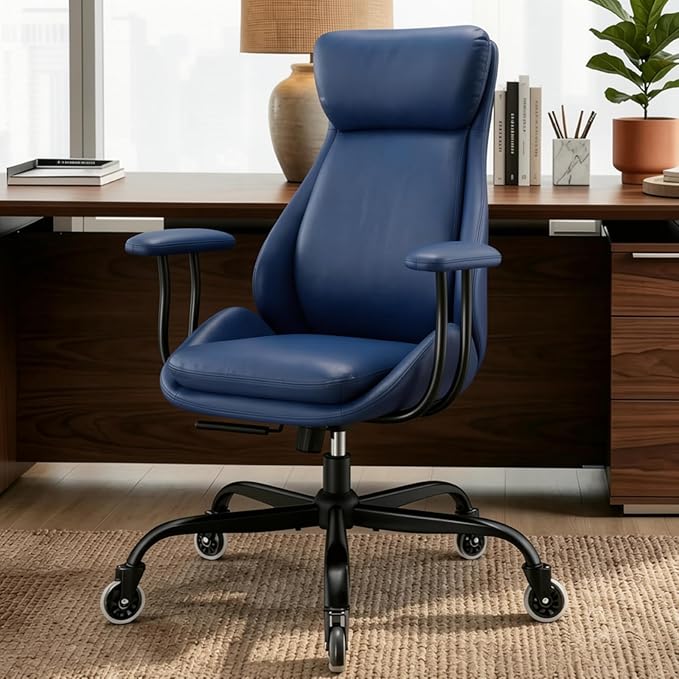 E-Motie Office Chair, Leather Desk Chair