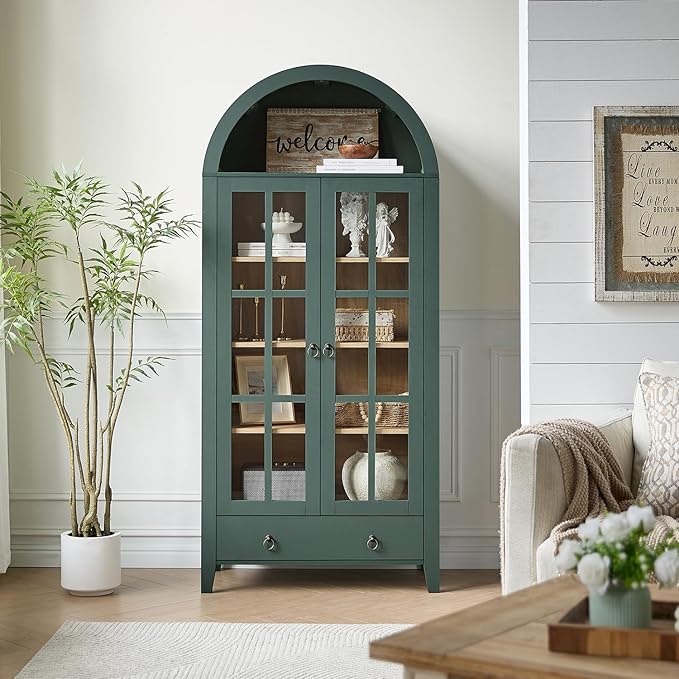 RowyPoey Farmhouse Arched Cabinet