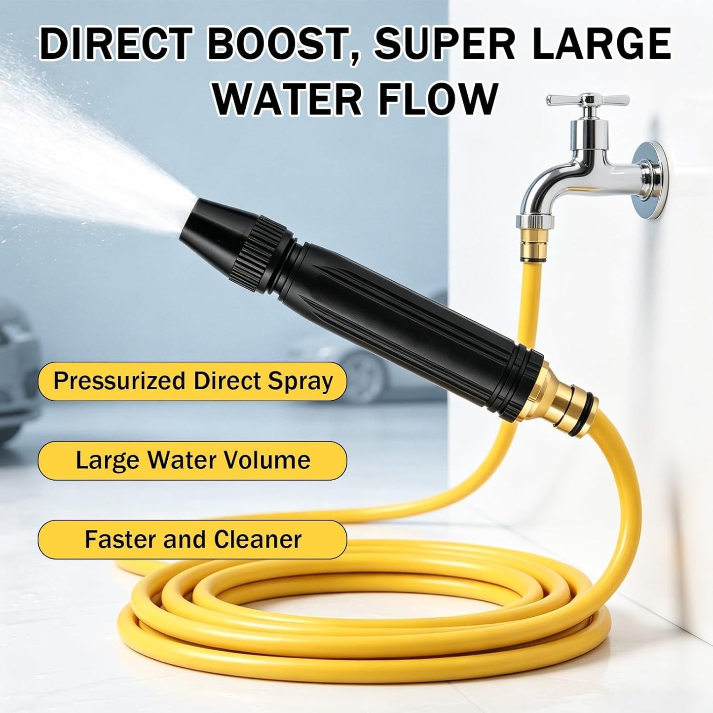 Home High-Pressure Car Wash Water Gun with Booster Nozzle, Home High-Pressure Car Wash Water Gun with Booster Nozzle and Hose