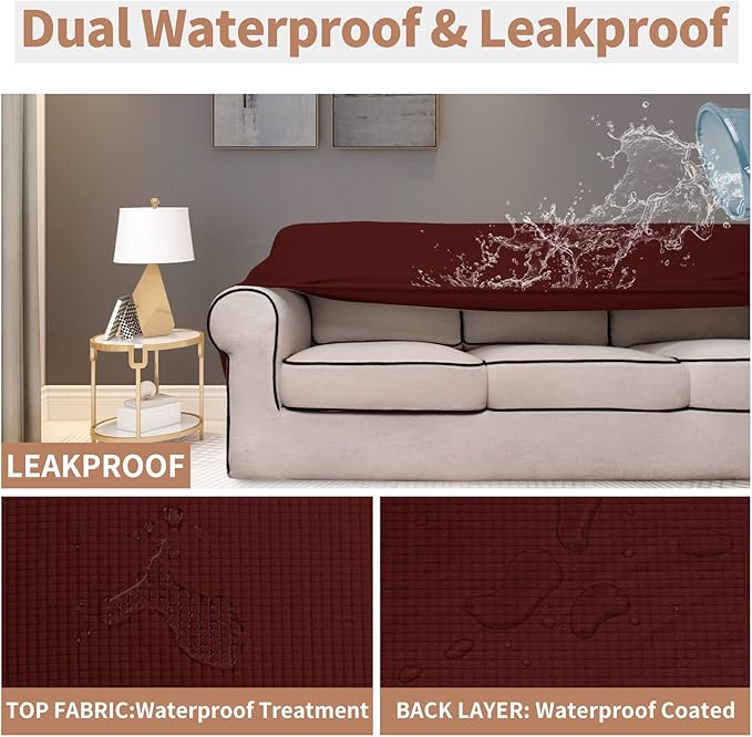 Easy-Going 100% Waterproof Chair Couch Cover, Dual Waterproof Sofa Cover