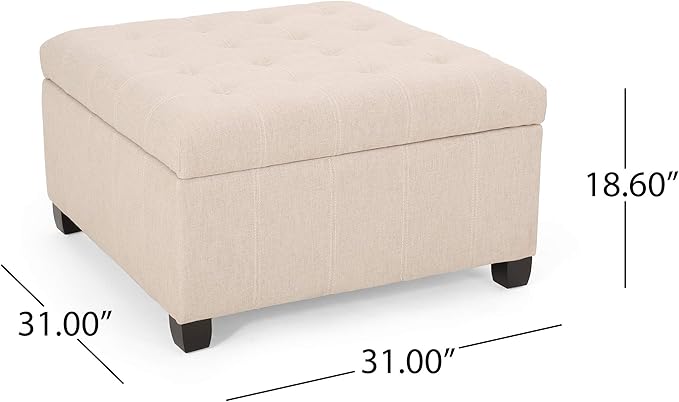 Christopher Knight Home Hedda Tufted Fabric Storage Ottoman