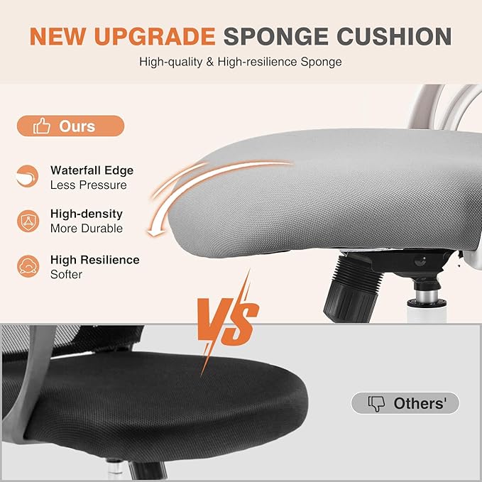 Sweetcrispy Home Office Desk Chair, Ergonomic High-Back Mesh Rolling Work