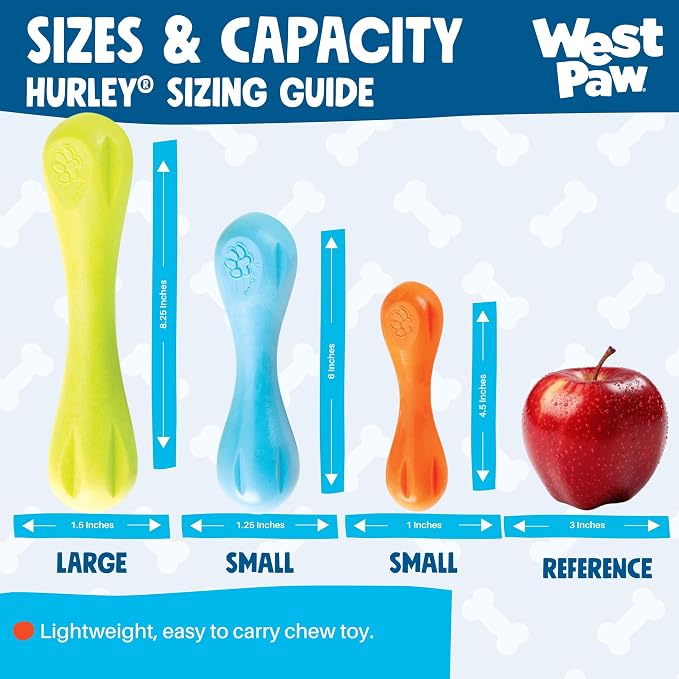 West Paw Zogoflex Hurley Dog Bone Chew Toy – Floatable Pet Toys for Aggressive Chewers, Catch, Fetch – Bright-Colored Bones for Dogs – Recyclable, Dishwasher-Safe, Non-Toxic, X-Small, Aqua