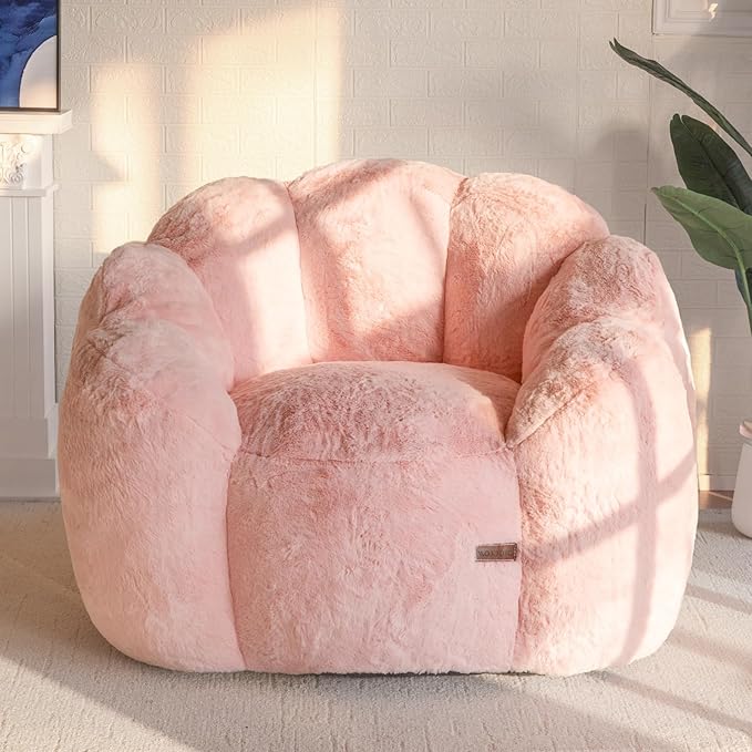 MAXYOYO Bean Bag Chair for Adults, Floral Shaped Bean Bag Sofa, Ultra Soft Faux