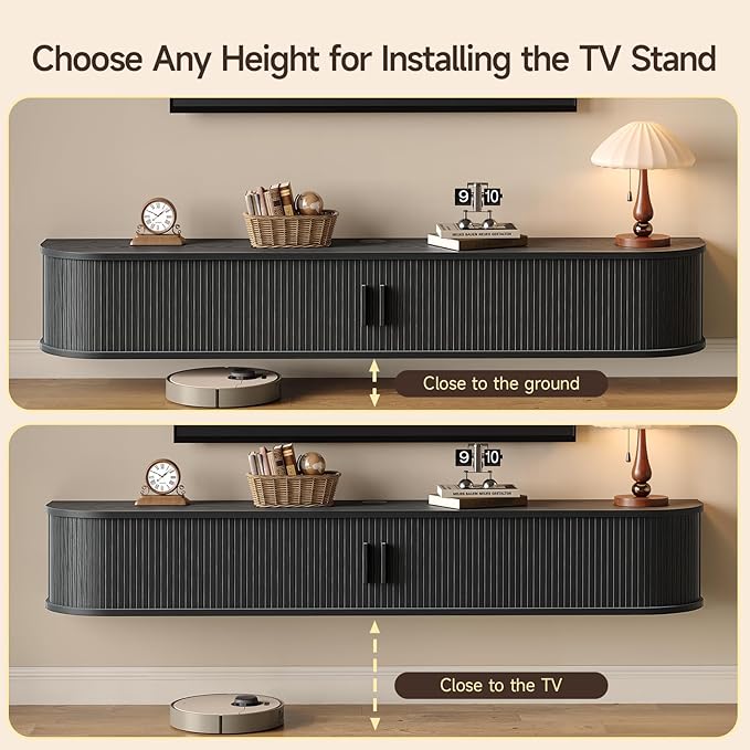 71" Floating TV Stand with Power Outlet