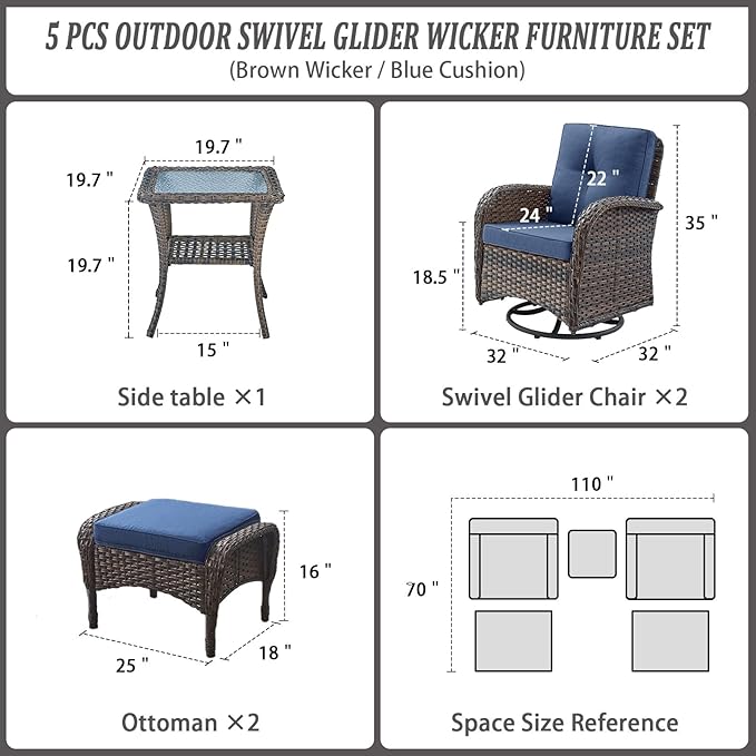 Belord Small Conversation Sets Patio Funiture