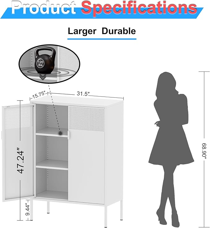 Washsemba 2 Mesh Door Metal Storage Cabinet
