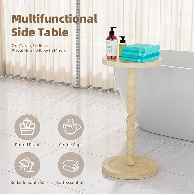 Simple Trending Round Side Table, Small Drink Table, Beside End Table