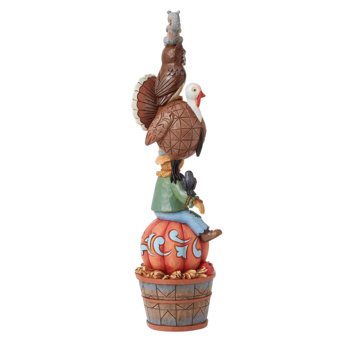 Enesco Jim Shore Heartwood Creek Thanksgiving Harvest Critters Stacked Figurine, 11.22 Inch, Multicolor