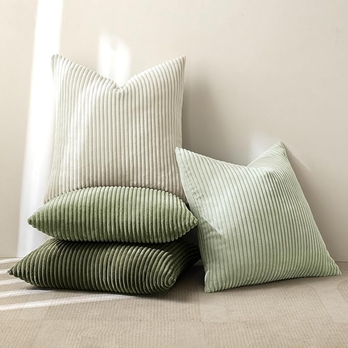 MIULEE Boho Farmhouse Throw Pillow Covers 20x20 Inch Set of 4 Mordern Neutral