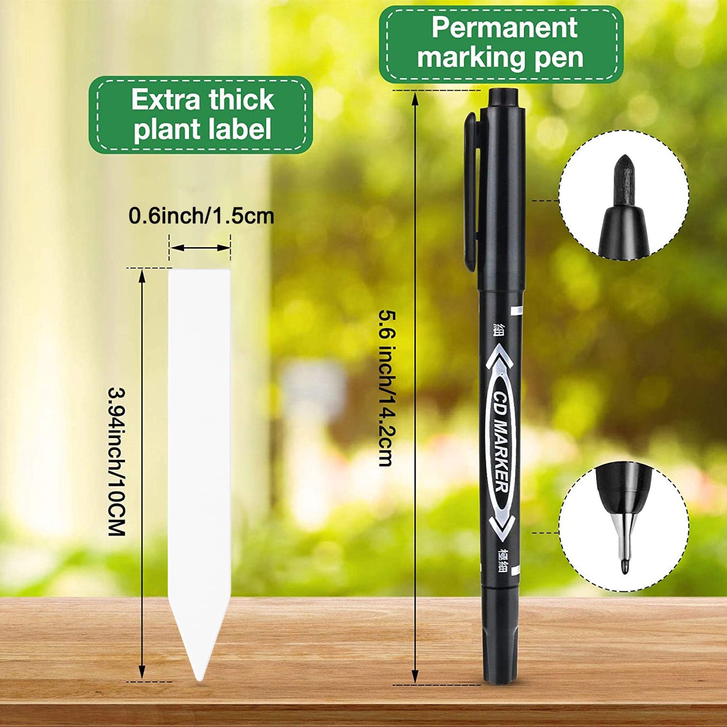 homenote Peat Pots, 4 Inch Seed Starting Pots with Drainage Holes Round(120 Pcs) with 4 Inch Plastic Plant Labels Waterproof Plant Tags(200 Pcs)