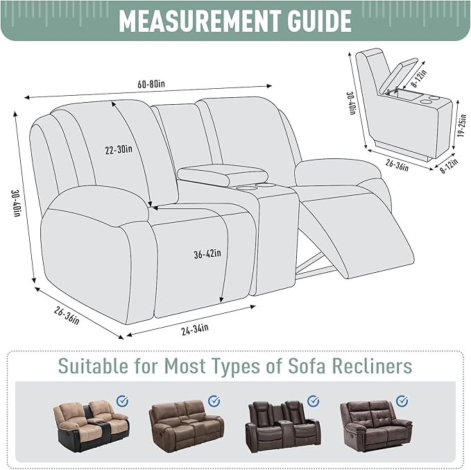 TAOCOCO Loveseat Recliner Cover