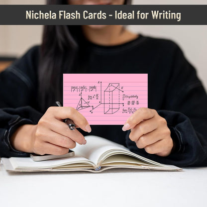 300 Count Colored Index Cards 3 x 5 Inch Ruled Index Cards, Flash Cards College Ruled for School, College, Office and Home Organization, Durable Study To Do List Note Cards with Ruled Lines