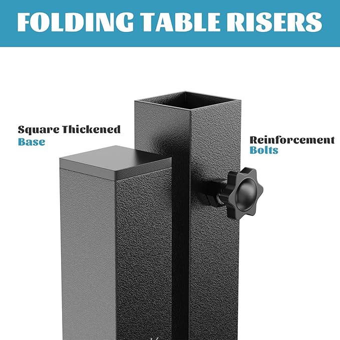 4-Pack Adjustable Folding Table Legs Extenders, Heavy-Duty Steel Furniture