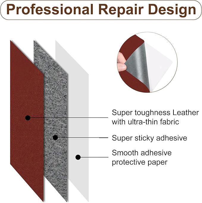 Numola Leather Repair Patch 8×11 inch Self-Adhesive Leather Repair Tape