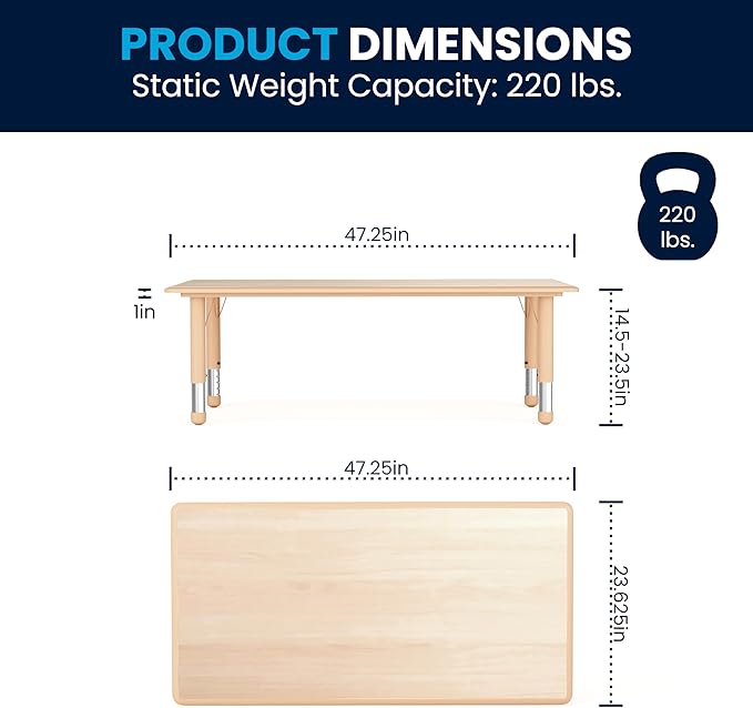 Flash Furniture Wren Adjustable Classroom Activity Table