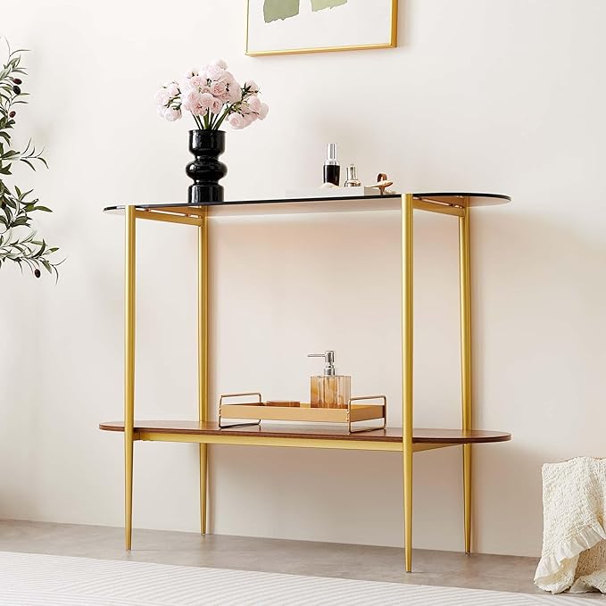 LumFurn Oval Glass Console Table