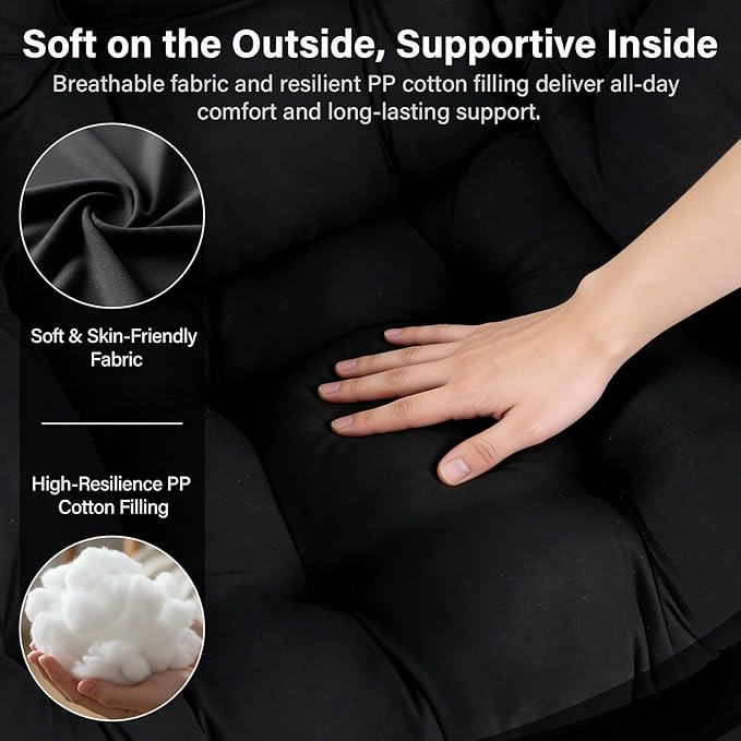 MBOOYOME Lazy Chair with Folding Ottoman, Modern Accent Lounge Armchair with