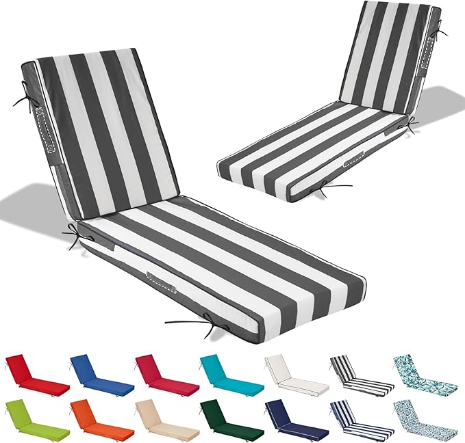72x21x4in Lounge Cushions for Outdoor Furniture, Outdoor Lounge Chair Cushions
