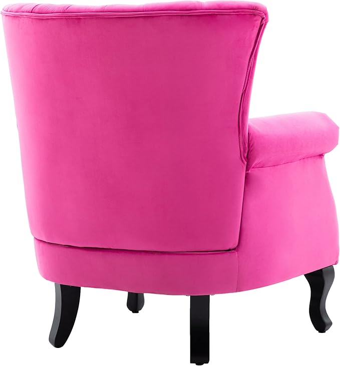 Mid Century Accent Chair Modern Tufted Wingback Armchair Club Chair Velvet