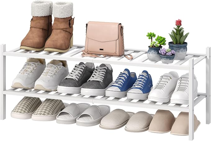 viewcare Long Shoe Rack for Entryway, Shoe Organizer for Hallway Closet