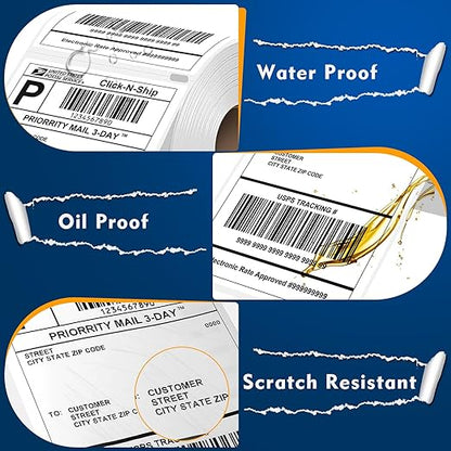 L LIKED 3300 PCS 4"x6" Direct Thermal Shipping Labels (220 Labels/Roll, 15 Rolls), Perforated White & Strong Adhesive, Compatible with DYMO 4XL 1744907, Zebra, Rollo
