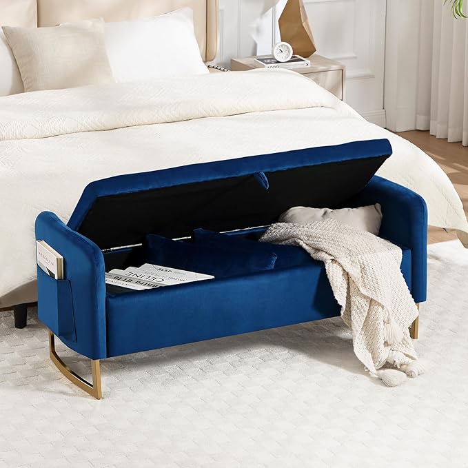 48" End of Bed Bench, Modern Storage Benches