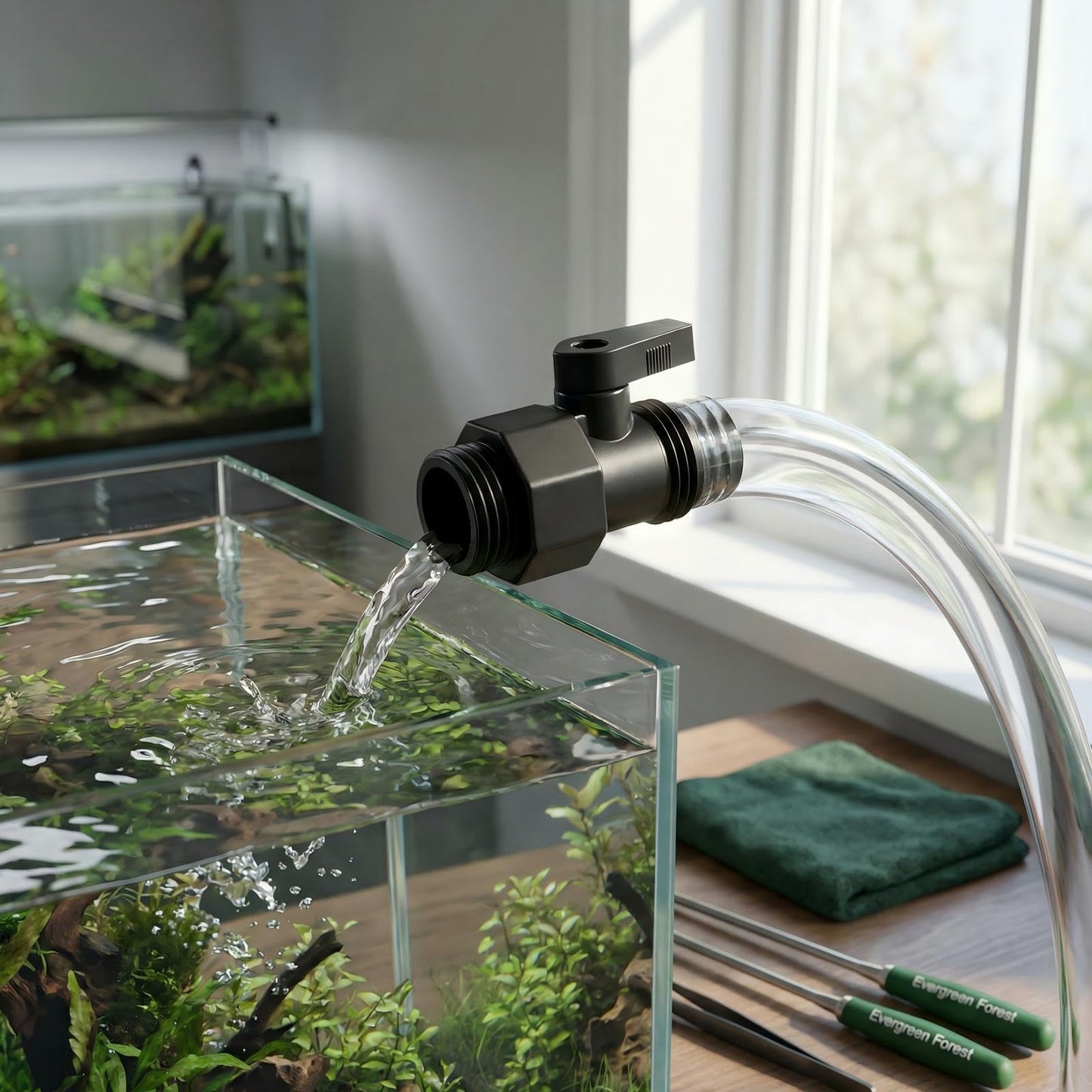 GQAQZQ Aquarium Water Changer Flow Valve 2-Pack - Leak-Proof ON/OFF Control for Fish Tank Siphon Hose | Compatible with Python Water Changer System | Universal 1/2" 5/8" 3/4" Garden Hose Fitting