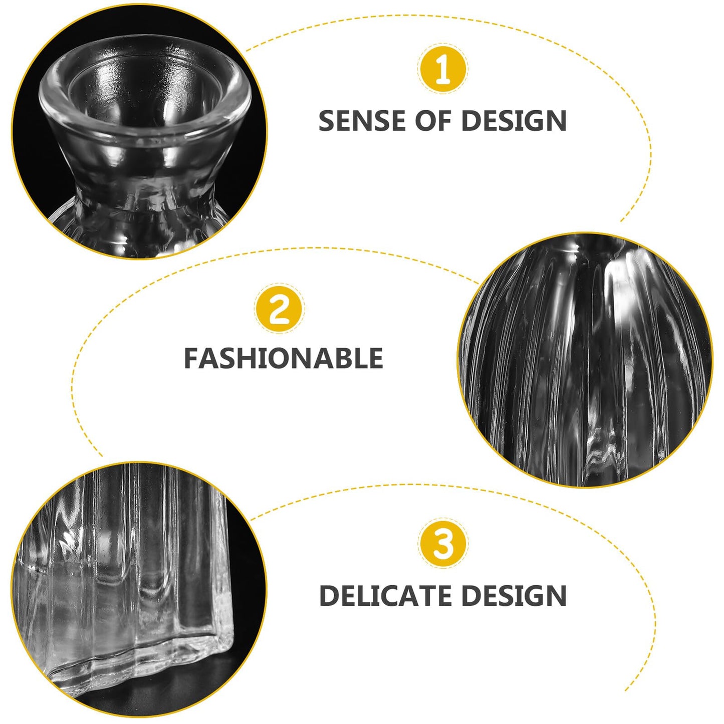 Abaodam Creative Hydroponic Glass Vase Set 4pcs Small Desktop Decorative Terrarium Vase Holders for Home Décor and Plant Display