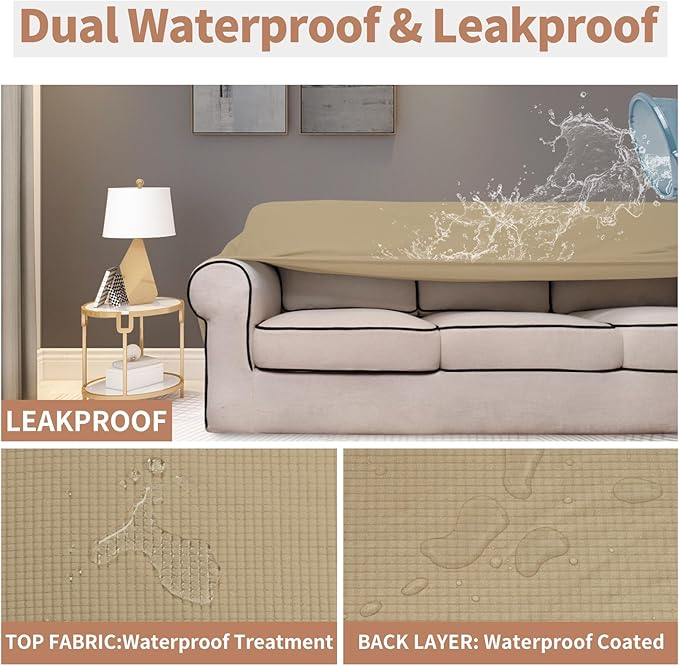Easy-Going 100% Waterproof Oversized Chair Couch Cover, Dual Waterproof Sofa