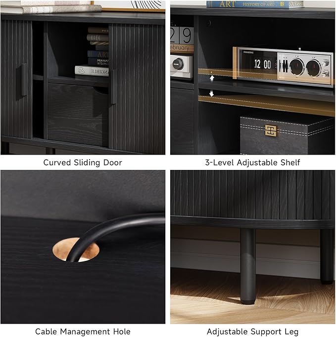 ONBRILL 86.6" TV Stand with Power Outlet