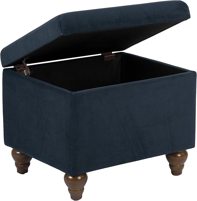 Homepop Home Decor | Upholstered Medium Rectangular Storage Ottoman | Hinged