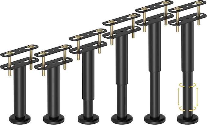 Wlrrcwdttc 6 Pcs Adjustable Height Bed Support Legs 7.08-12.6 inch, Bed Frame
