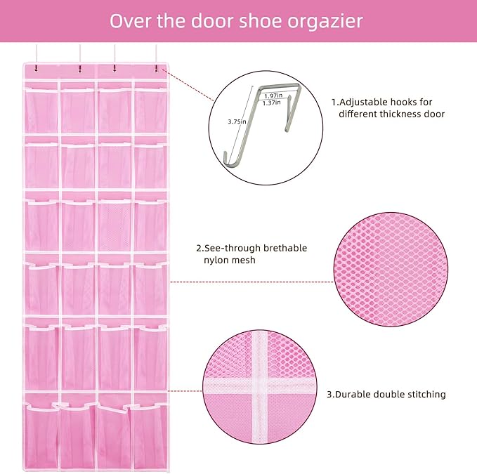 SAVERHO Hanging Shoe Organizer, Over The Door Shoe Organizer