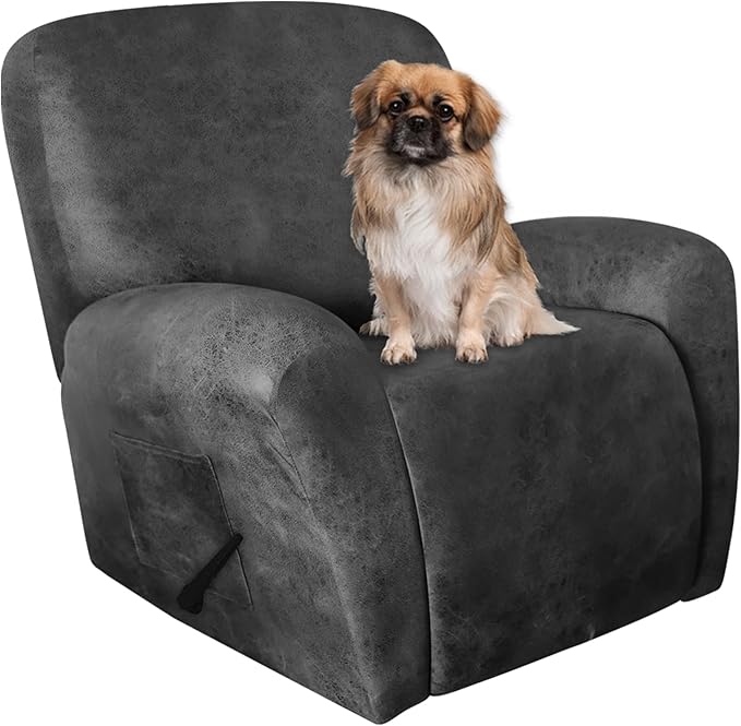 ANARACHON Leather Like Recliner Chair Covers Heavy Duty, 4 Pieces Recliner Cover