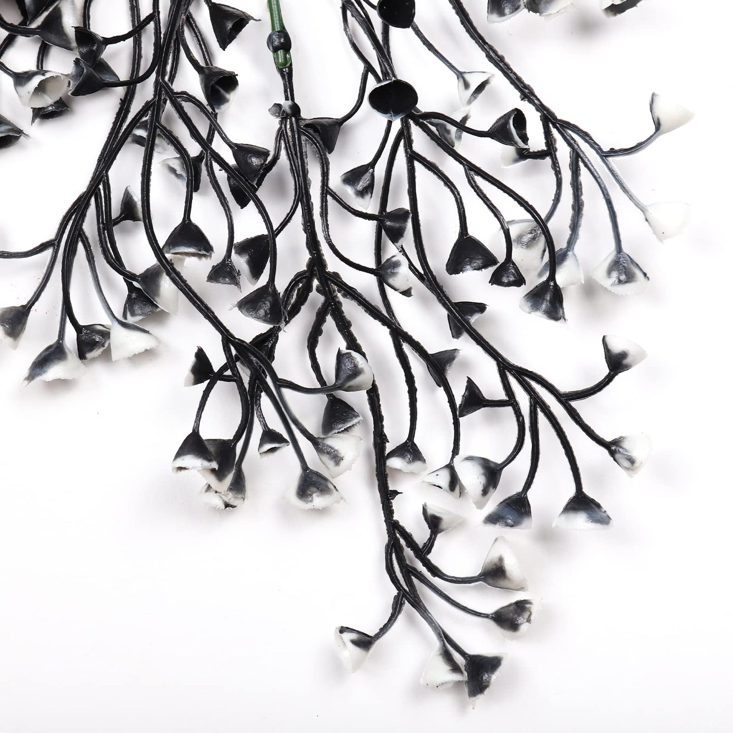 RECUTMS Artificial Hanging Plants 4 Pcs Fake Ferns Artificial Plants Large Faux Hanging Plant Wall Plants Fake Ivy Room Home Garden Wedding Halloween Party Indoor Outdoor Decor(Black White)