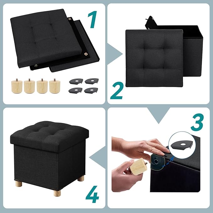 BRIAN & DANY Ottoman with Storage, Small Storage Ottoman