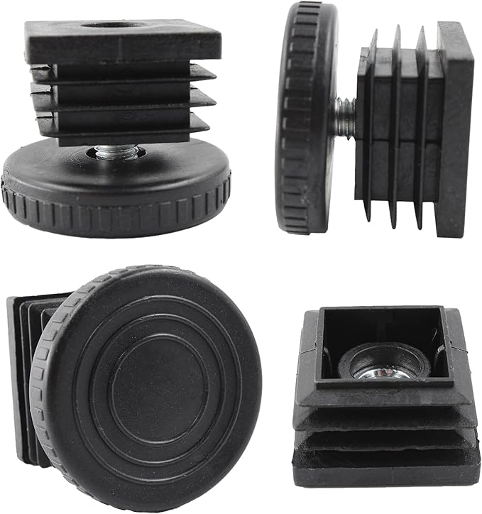 8Pcs Adjustable Leveling Feet, Square Insert Kit, Furniture Glide Leveler