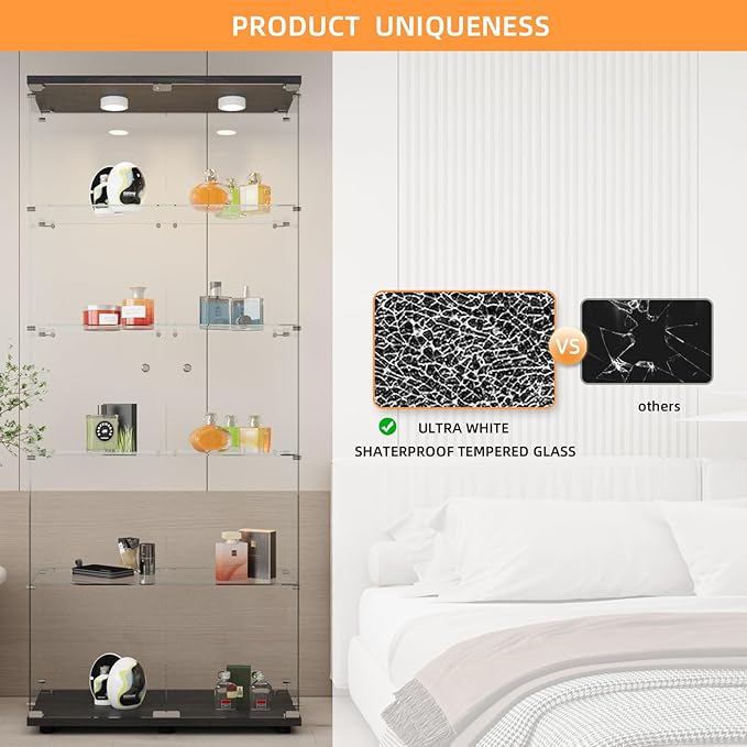 LFT HUIMEI2Y Glass Display Cabinet 5-Shelf