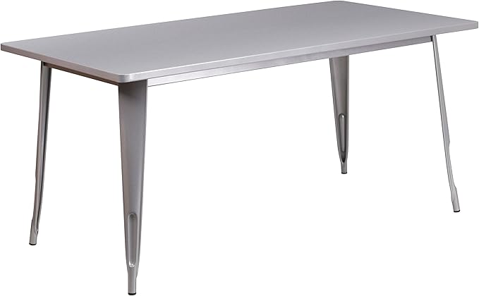 Flash Furniture Charis Commercial Grade 31.5" x 63" Rectangular Silver Metal