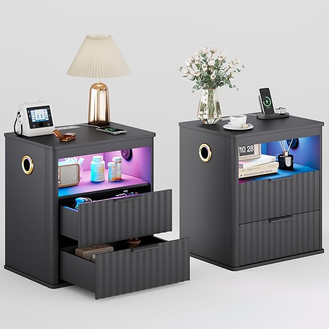WOOVIVS Modern Nightstand Set of 2